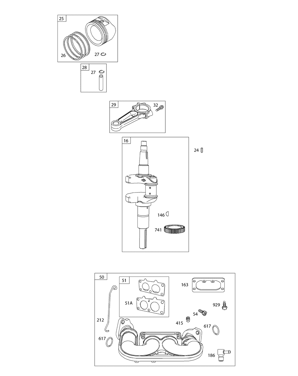 Engine Assembly 7 Diagram and Parts List for GT1554VT 14VR13CK009-14VR13CK010 Cub Cadet Lawn Tractor
